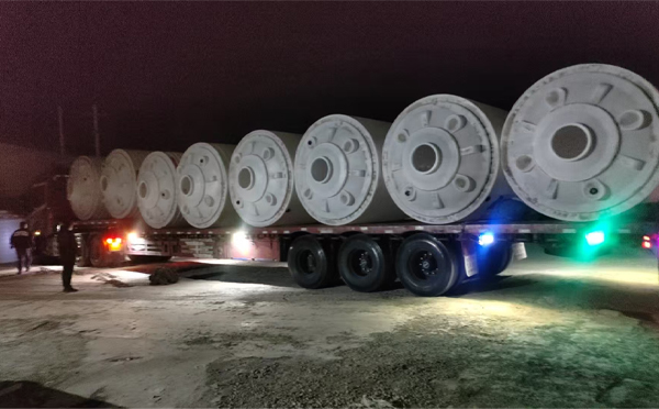 成县锥底桶交付现场